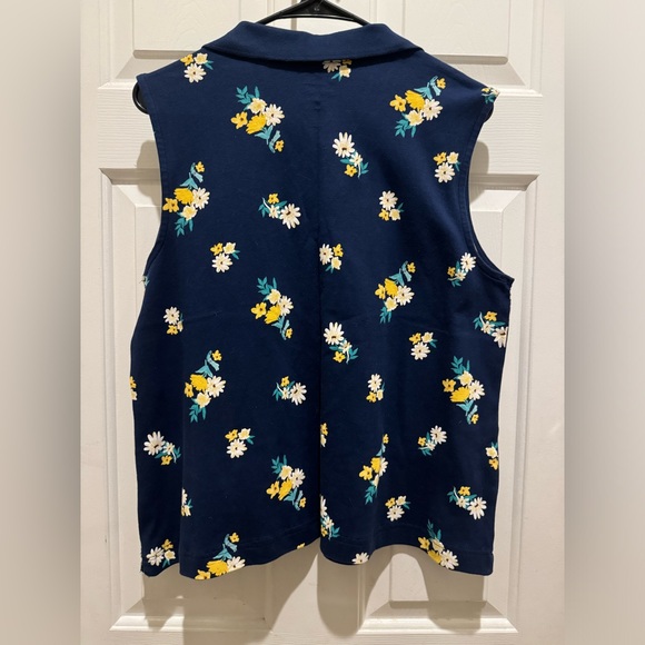 Croft and Barrow The Classic Polo Floral Sleeveless Shirt size XL - Picture 2 of 3